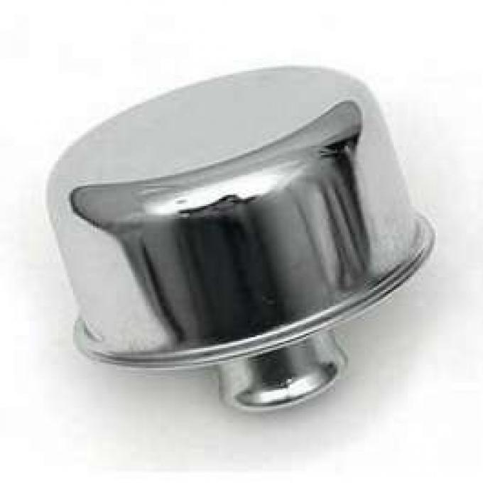 Full Size Chevy Oil Breather Cap, Push In, Chrome, 1958-1972