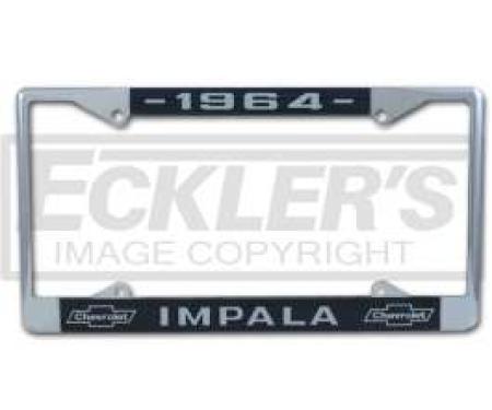 Chevy Impala License Plate Frame With Chevy Bowtie And Year, 1966