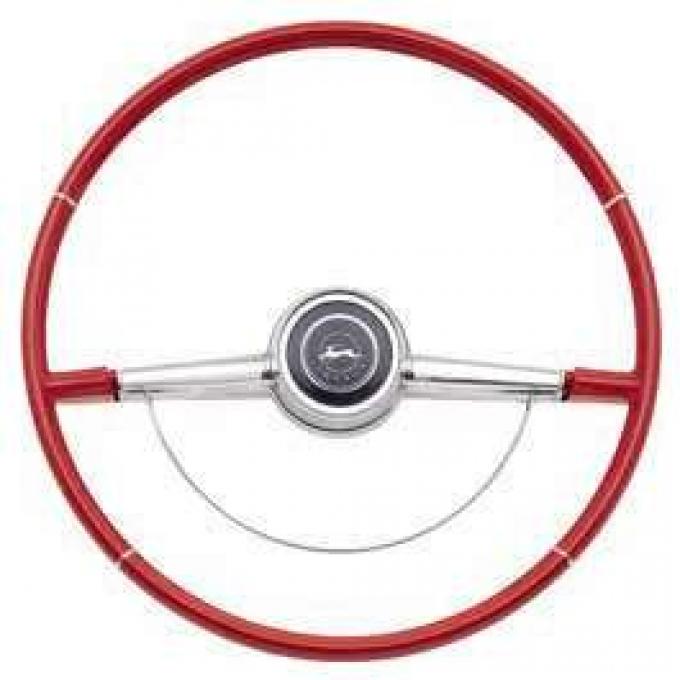 Full Size Chevy Steering Wheel, Two-Tone Red, Impala, 1964