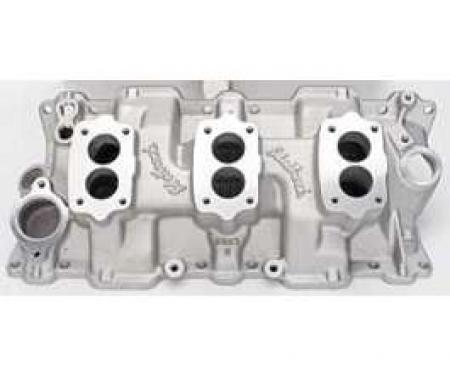 Full Size Chevy Edelbrock 3X2 Intake Manifold, Small Block, 1958-1972