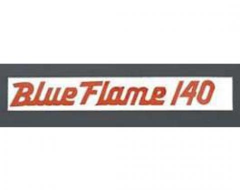 Full Size Chevy Valve Cover Decal, Blue Flame 140hp, 6-Cylinder, 1958-1960