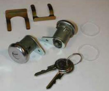 Full Size Chevy Door Locks, With Keys, Sedan, 1961-1964