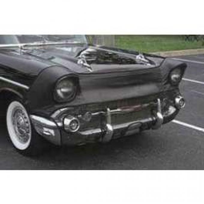 Full Size Chevy Auto Bra, With Fender Ornaments, Black, 1961