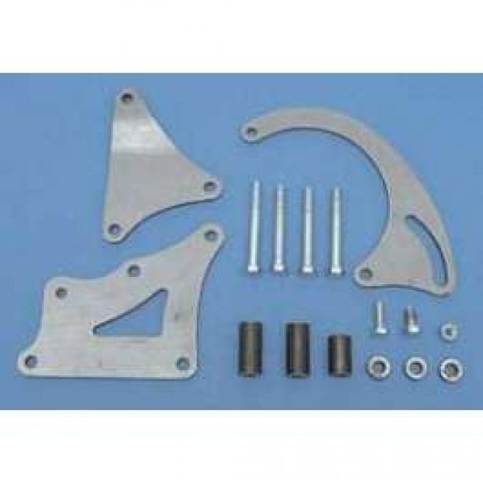 Full Size Chevy Short Water Pump Alternator Bracket Kit, Extra Clearance, Small Block, 1958-1972