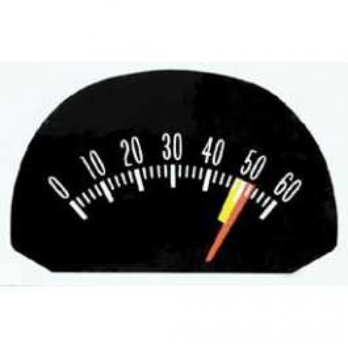 Full Size Chevy Tachometer Face Decal, 6000 RPM & 5200 Red Line, 1963-1964