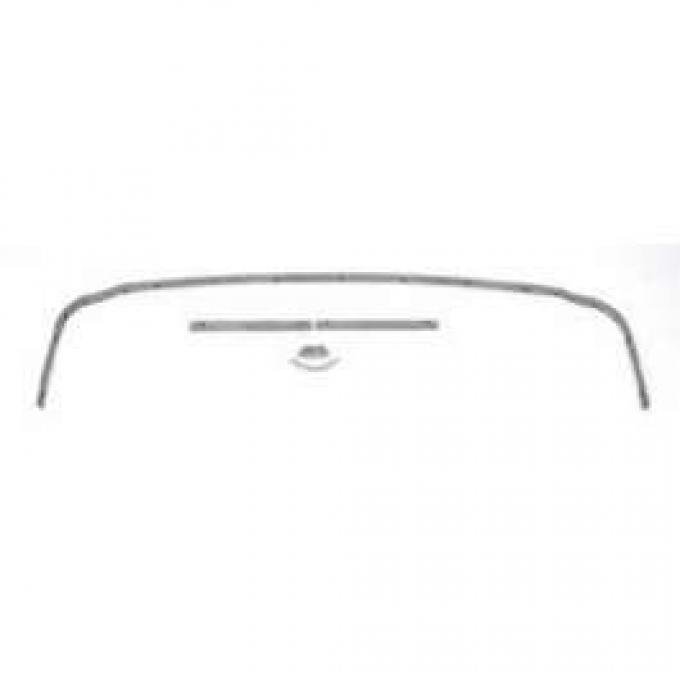 Full Size Chevy Convertible Top Rear Tack Rail Set, 1959-1960