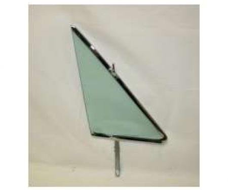 Full Size Chevy Vent Glass Assembly, Left, Green Tinted, Impala Hardtop & Convertible, 1963-1964