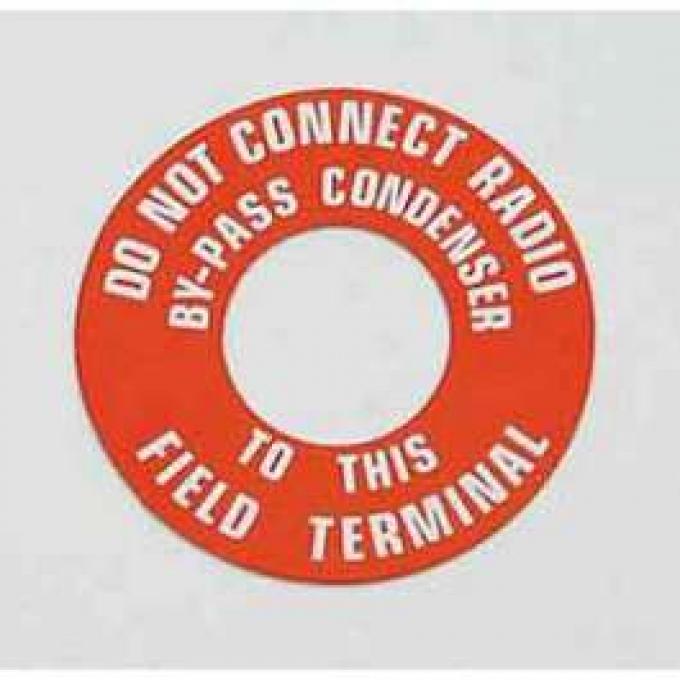 Full Size Chevy Generator Warning Tag, 1958-1962