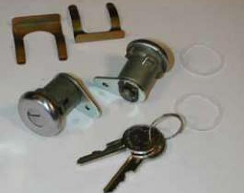 Full Size Chevy Door Locks, With Keys, Sedan, 1961-1964