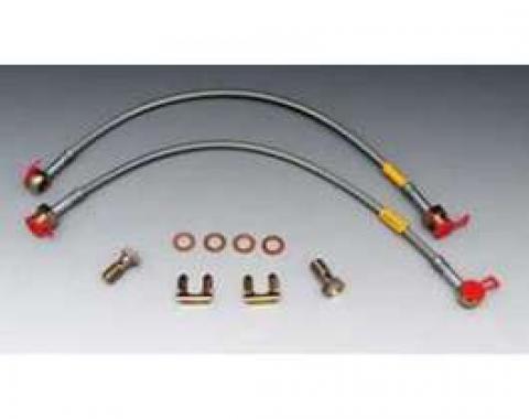 Full Size Chevy Disc Brake Hose Set, Stainless Steel, With Hardware, 1958-1964