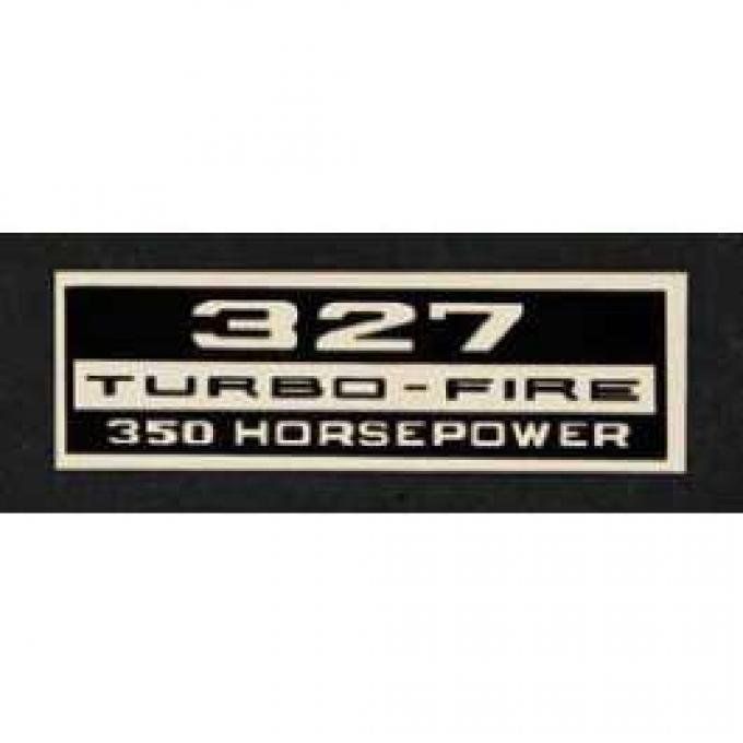 Full Size Chevy Valve Cover Decal, 327ci/350hp Turbo-Fire