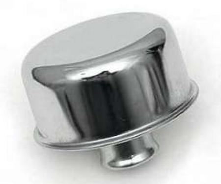 Full Size Chevy Oil Breather Cap, Push In, Chrome, 1958-1972
