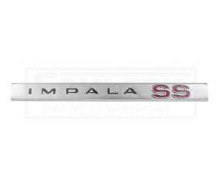 Full Size Chevy Trunk Molding Emblem, Impala SS, 1965