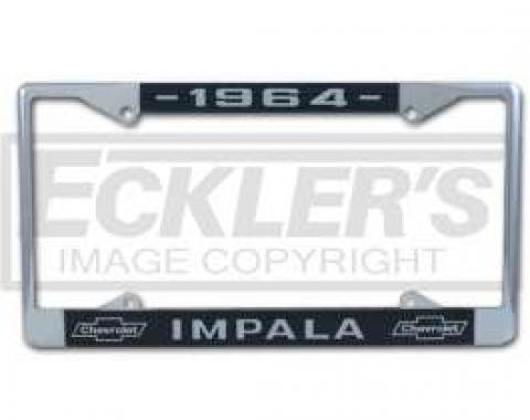 Chevy Impala License Plate Frame With Chevy Bowtie And Year, 1966