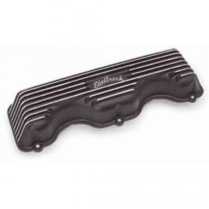 Full Size Chevy Valve Covers, 348ci & 409ci, With Black Finish, Edelbrock, 1958-1965