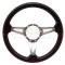 Full Size Chevy Steering Wheel, Volante S9, Black Ash Wood Finish, 1958-1984