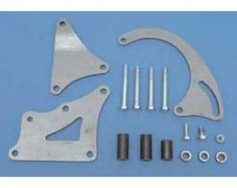 Full Size Chevy Short Water Pump Alternator Bracket Kit, Extra Clearance, Small Block, 1958-1972