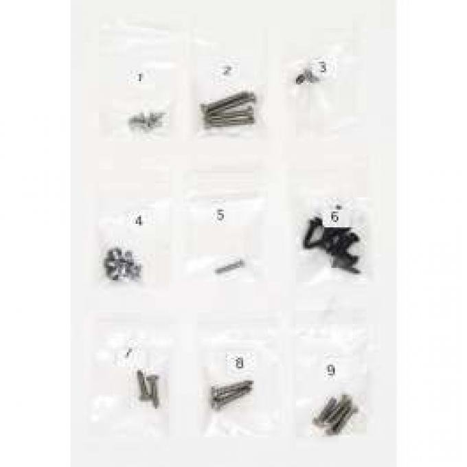 Full Size Chevy Exterior Trim Screw Set, Impala, 1967