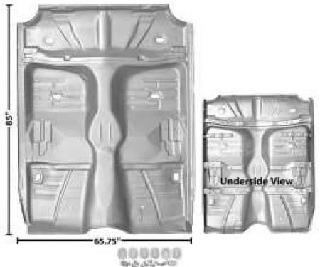 Chevy Floor Pan, Complete 1 Piece, With Inner Rockers & Braces, 1961-1964