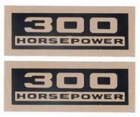 Full Size Chevy Valve Cover Decals, 300hp, 1962-1965