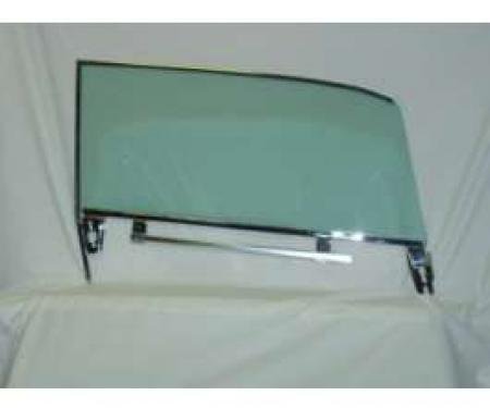 Full Size Chevy Door Glass Assembly, Right, Green Tinted, 1961-1962 Bel Air & 1961 Impala Hardtop