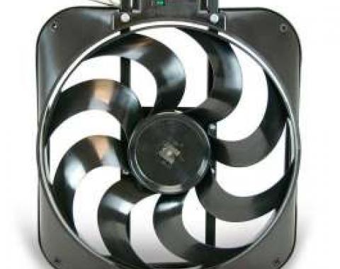 Full Size Chevy Electric Cooling Fan, S Blade, Black Magic, Flex-A-Lite, 1959-1972