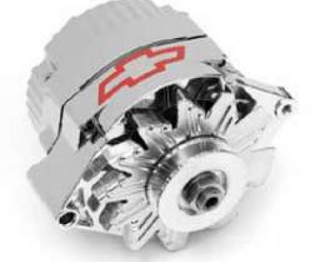 Full Size Chevy Alternator, Chrome, With Bowtie Logo, 60 Amp, 1-Wire,1958-1972