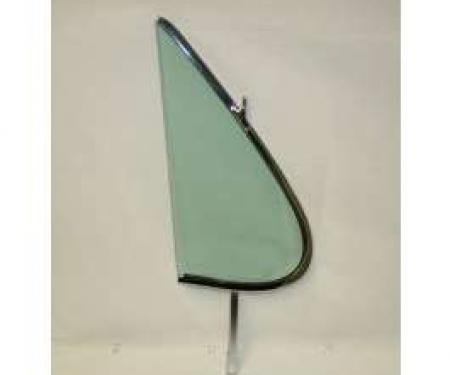 Full Size Chevy Vent Glass Assembly, Left, Green Tinted, 1961-1962 Bel Air, Impala Hardtop & Convertible, 1961-1962