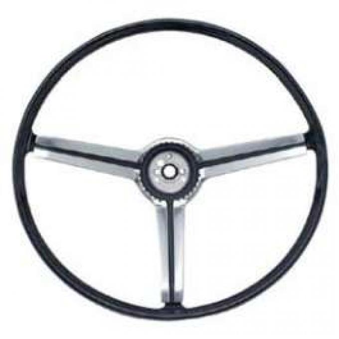 Full Size Chevy Deluxe Steering Wheel, Black, 1968