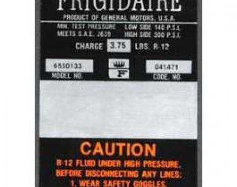 Full Size Chevy Air Conditioning Compressor Decal, Frigidaire, 1967