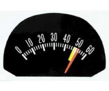 Full Size Chevy Tachometer Face Decal, 6000 RPM & 5200 Red Line, 1963-1964