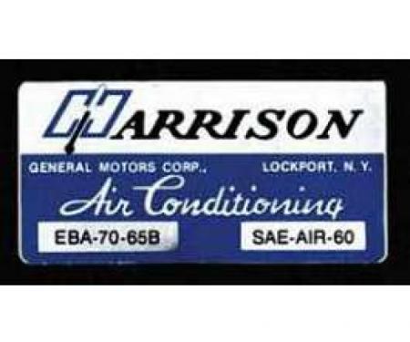 Full Size Chevy Air Conditioning Evaporation Decal, Harrison, 1965