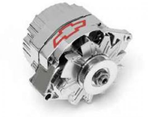 Full Size Chevy Alternator, Chrome, With Bowtie Logo, 60 Amp, 1958-1972