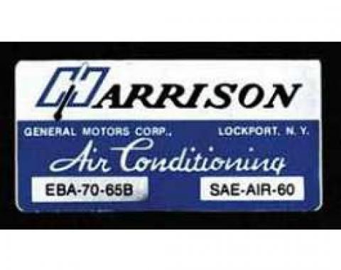 Full Size Chevy Air Conditioning Evaporation Decal, Harrison, 1965