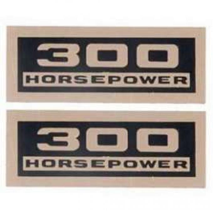 Full Size Chevy Valve Cover Decals, 300hp, 1962-1965