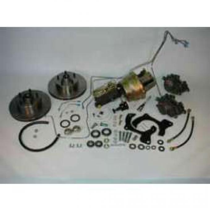 Full Size Chevy Complete Power Disc Brake Kit, With 9 Booster & Standard Steel Lines, 1965-1968