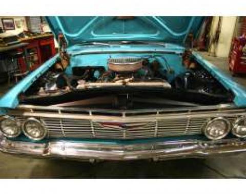 Full Size Chevy Core Support Filler Panels, Black Anodized, 1961