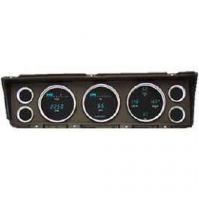 Full Size Chevy Dakota Digital Dash, Blue Or Teal Display, Impala & Caprice, 1967