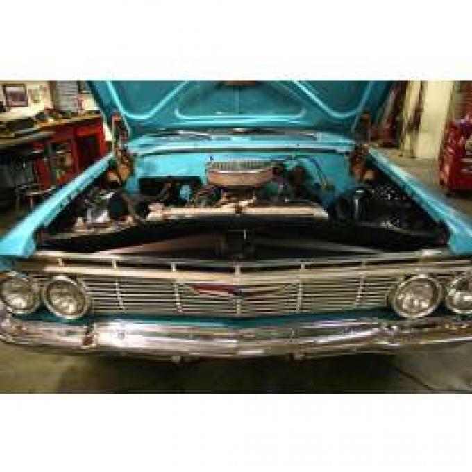 Full Size Chevy Core Support Filler Panels, Black Anodized, 1961