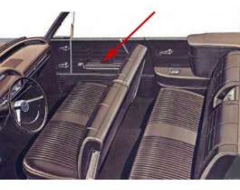 Full Size Chevy Armrest Pads, 2-Door Hardtop & Convertible, Impala, Black, 1962-1964