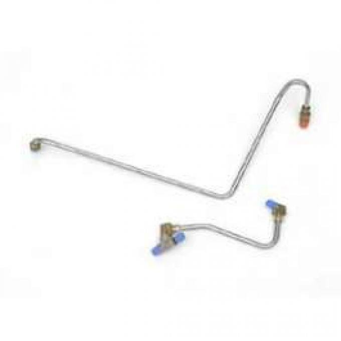 Full Size Chevy Fuel Lines, Pump To Carburetor, Stainless Steel, With 2 x 4bbl, 1962
