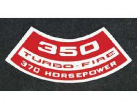 Full Size Chevy Air Cleaner Decal, 350ci/370hp Turbo-Fire, 1965-1972
