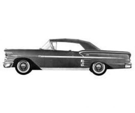 Full Size Chevy Convertible Top, White, Impala, 1958