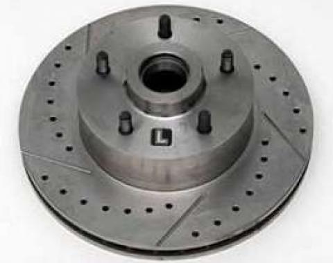 Full Size Chevy Front Disc Brake Rotor, Drilled, Slotted & Vented, Left, 1958-1967