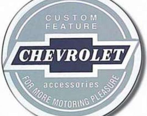 Full Size Chevy Seat Belt Buckle Bowtie Logo Decal, 1961-1963