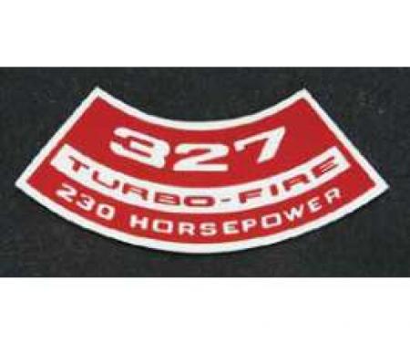 Full Size Chevy Air Cleaner Decal, 327ci/230hp Turbo-Fire, 1965-1972
