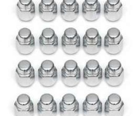 Full Size Chevy Closed End Lug Nuts, Chrome, 1958-1972