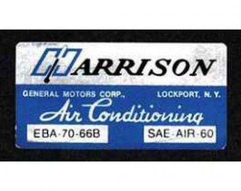 Full Size Chevy Air Conditioning Evaporator Decal, Harrison, 1966