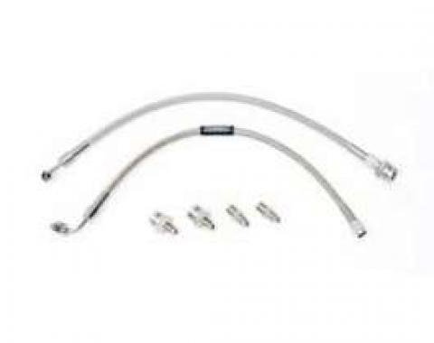 Full Size Chevy Front Disc Brake Hose Kit, Stainless Steel Braided, For Wilwood Brake Kit, 1958