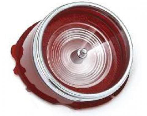 Full Size Chevy Back-Up Light Lens, With Trim Ring, Impala, 1965